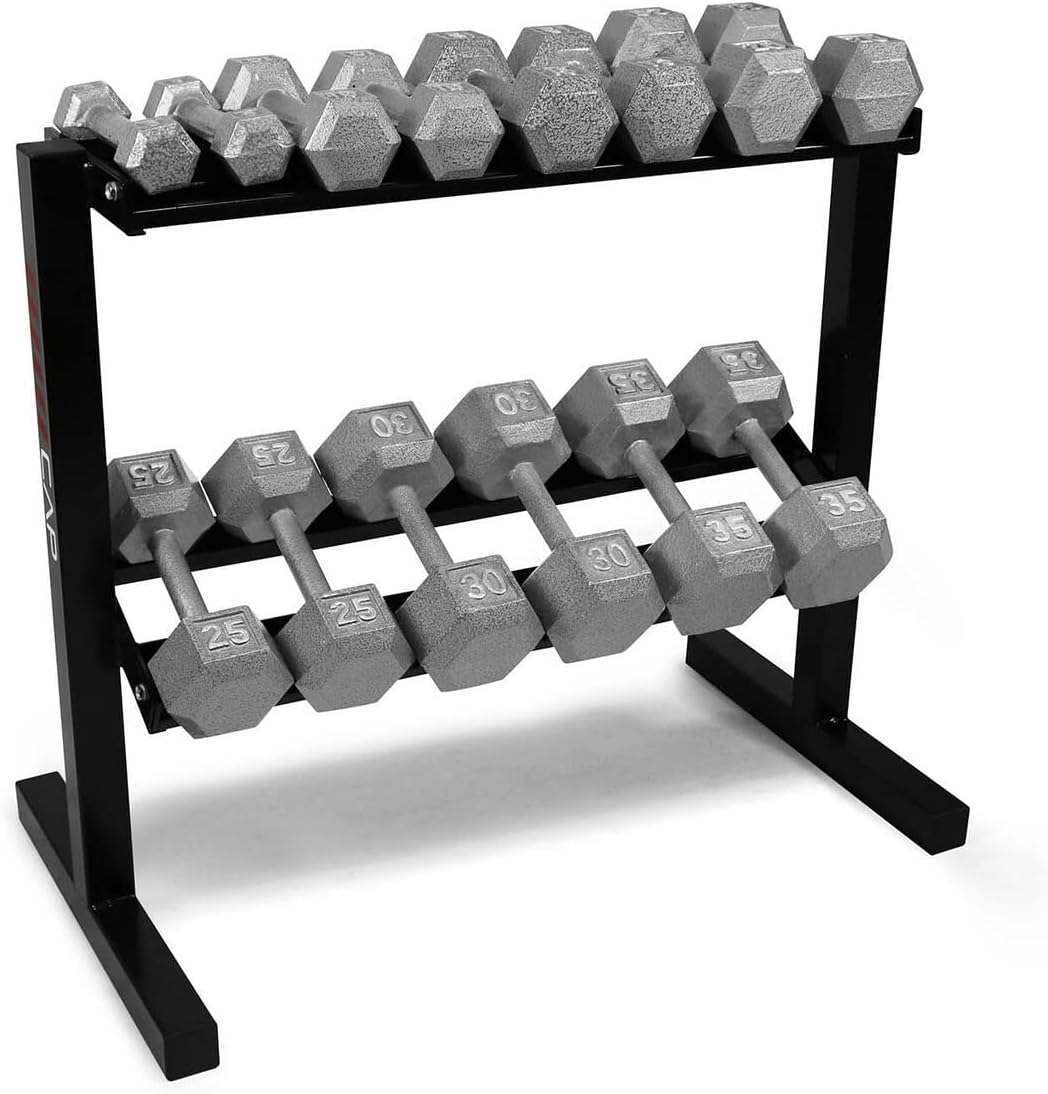 Cast Iron Dumbbell Set, Solid Hexagon Grey Dumbbell Set, Strength Training Free Weights for Women & Men