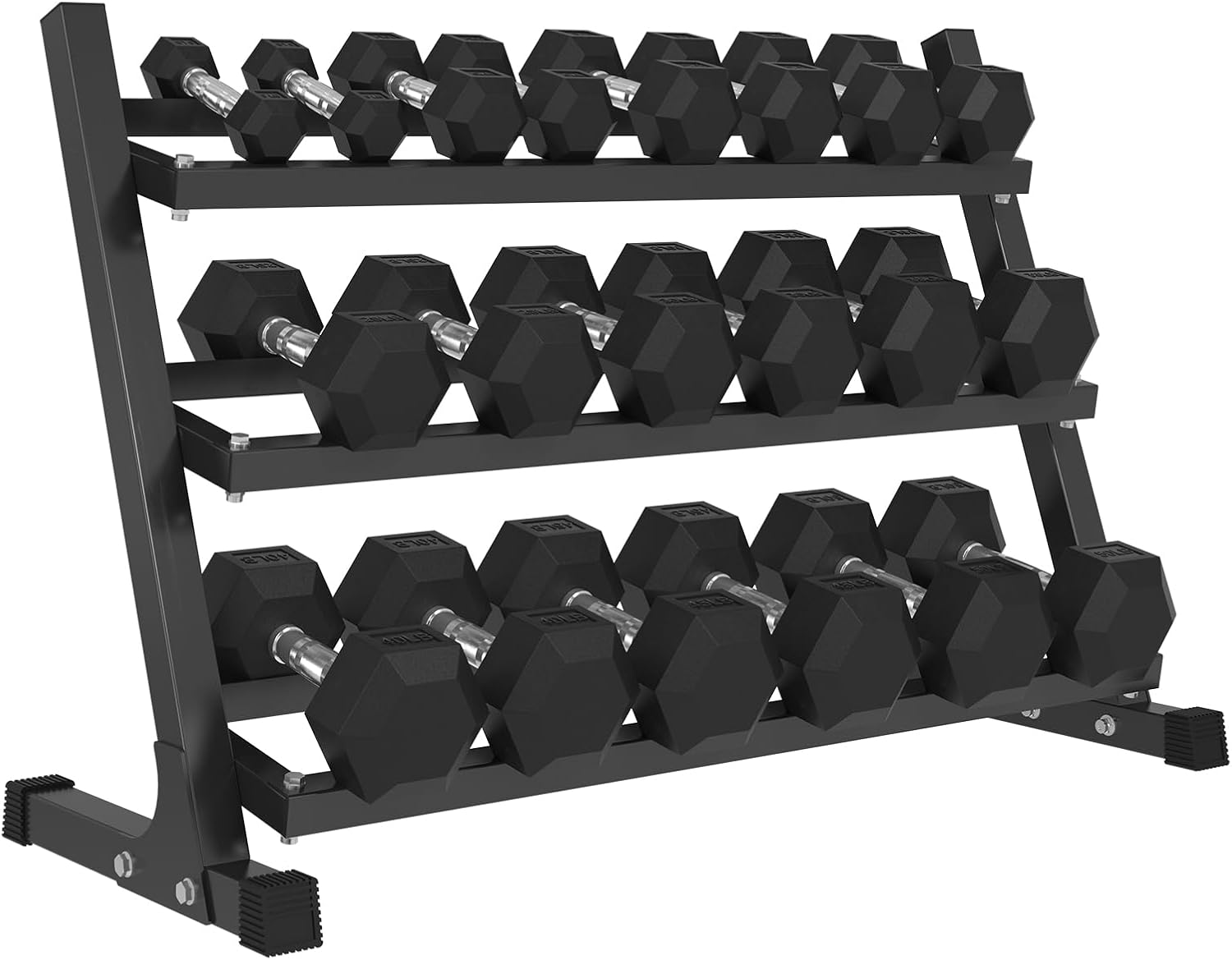 Rubber Hex Dumbbell Set with Racks, Multiple Options in 160/200/380/450/550lbs, Strength Training Weight Set Home Gym(New)
