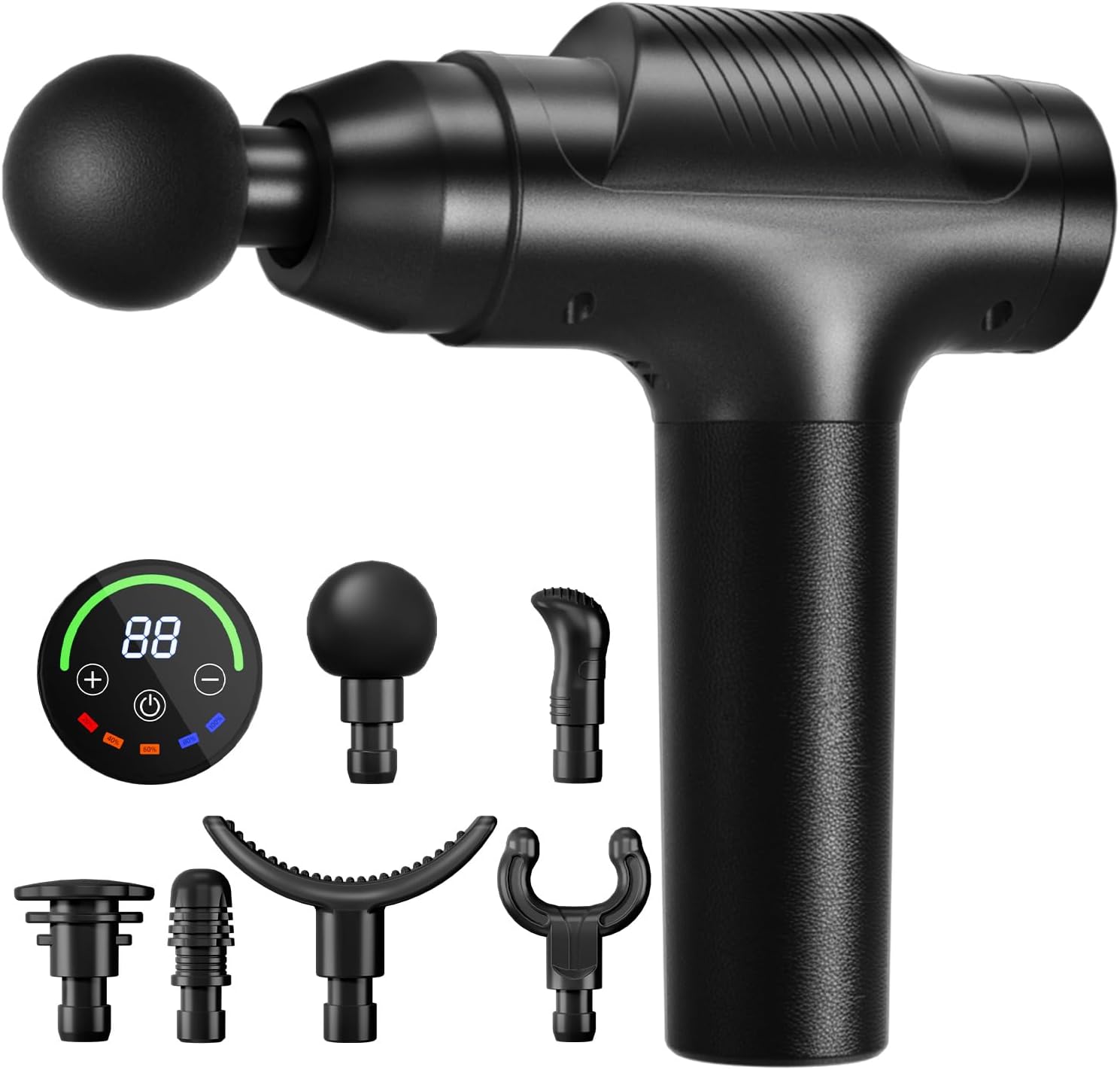 Massage Gun Deep Tissue,Portable Electric Muscle Massager,High Intensity Percussion Massager for Pain Relief with 20 Speeds & LED Screen,Black