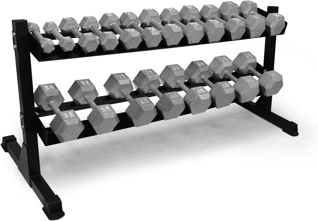Cast Iron Dumbbell Set, Solid Hexagon Grey Dumbbell Set, Strength Training Free Weights for Women & Men