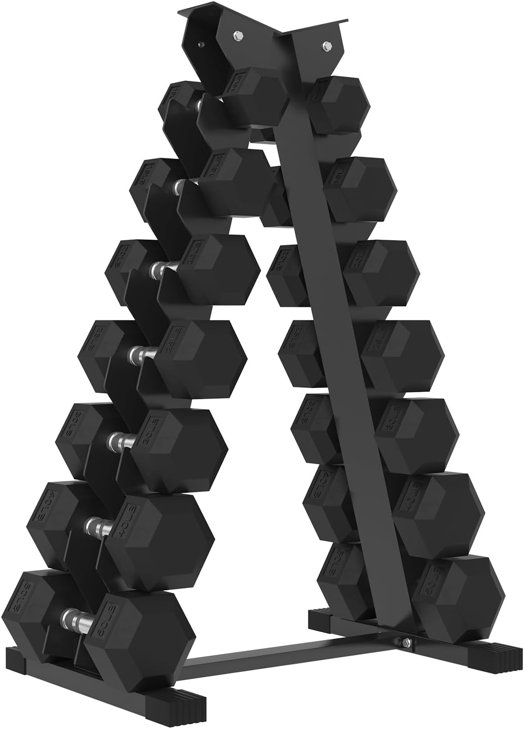Rubber Hex Dumbbell Set with Racks, Multiple Options in 160/200/380/450/550lbs, Strength Training Weight Set Home Gym(New)