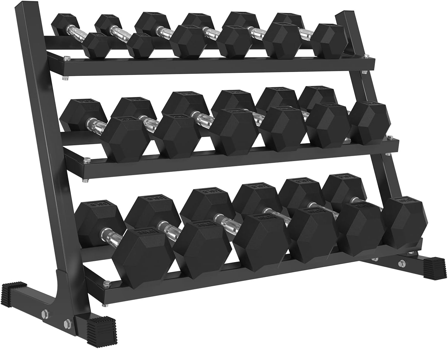 Rubber Hex Dumbbell Set with Racks, Multiple Options in 160/200/380/450/550lbs, Strength Training Weight Set Home Gym(New)