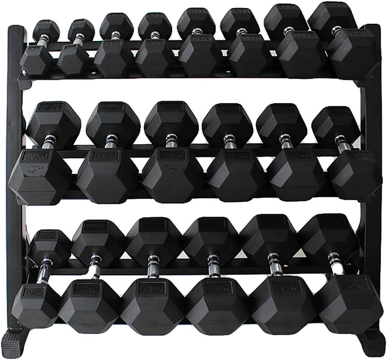 Dumbbells Weight Sets with Rack,450 lbs Dumbbell Sets 9 Pair,Hand Weights Rack with Dumbbell Sets - 5-45 lb Pair Rubber Dumbbells Set for Your Home Gym