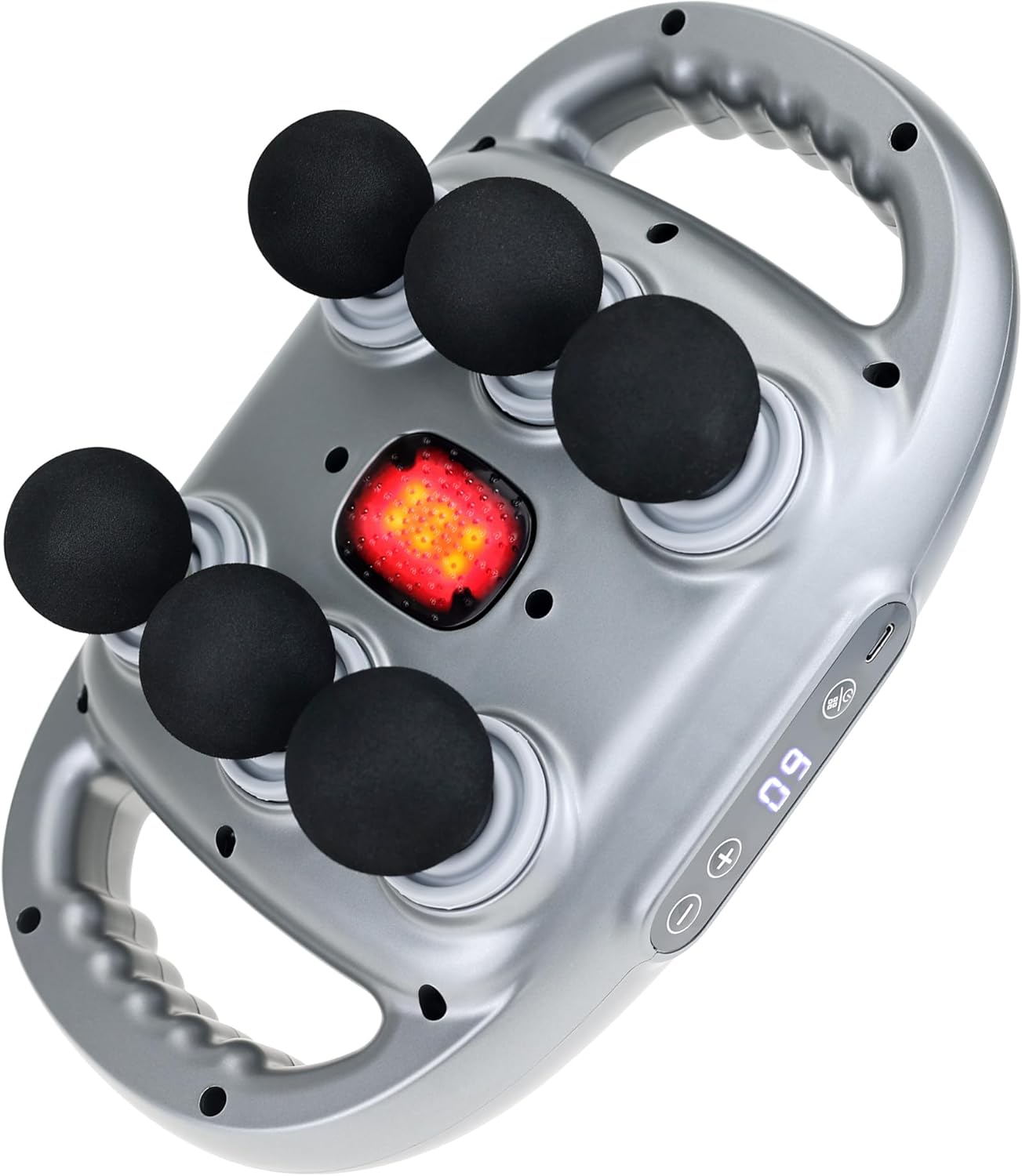 6-Head Massage Gun, Professional Handheld Massager with Adjustable 9 Modes & Intensities, for Back/Legs/Waist/HIPS Full Body Muscle Relaxation Pain Relief